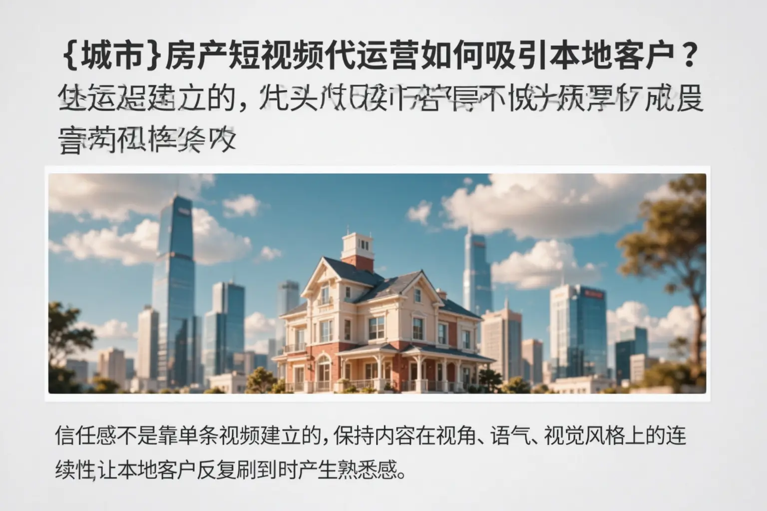 平利房产短视频代运营如何吸引本地客户？